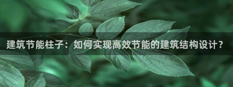 e尊国际7779：建筑节能柱子：如何实现高效节能的建筑结构设计？