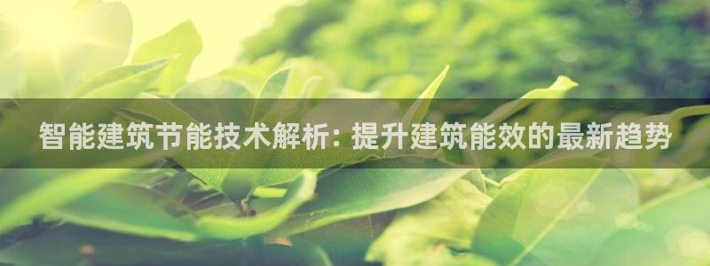 e尊国际平台：智能建筑节能技术解析: 提升建筑能效的最新趋势