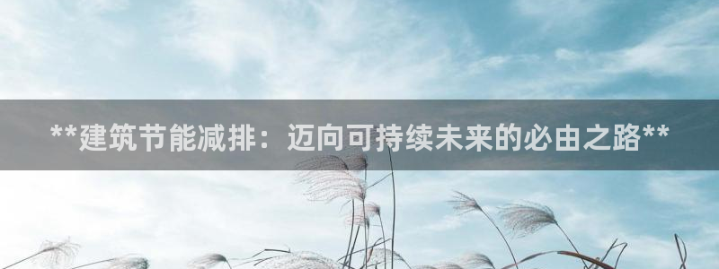 e尊国际官网·网址：**建筑节能减排：迈向可持续未来的必由之路**