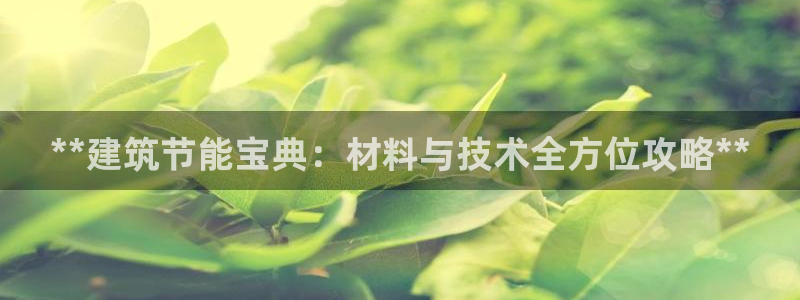 e尊官网：**建筑节能宝典：材料与技术全方位攻略**
