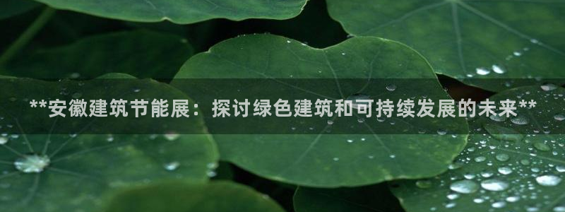 e尊官网：**安徽建筑节能展：探讨绿色建筑和可持续发展的未来**