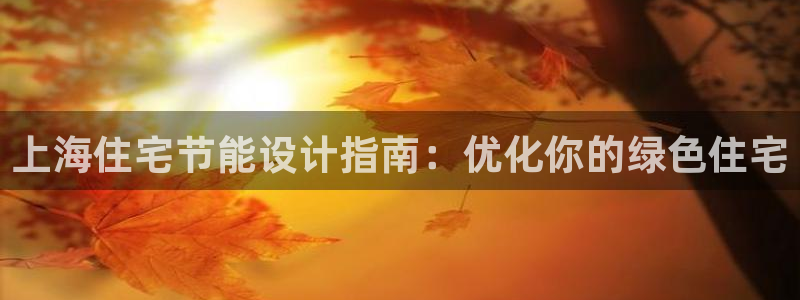 e尊国际app：上海住宅节能设计指南：优化你的绿色住宅