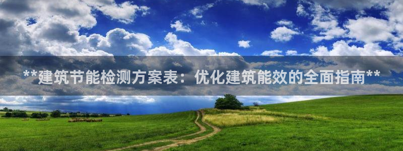 谁知道e尊国际的网址：**建筑节能检测方案表：优化建筑能效的全面指南**