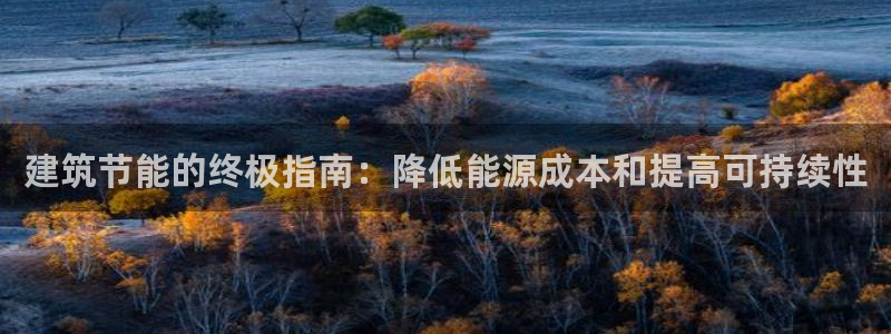 e尊国际7779：建筑节能的终极指南：降低能源成本和提高可持续性